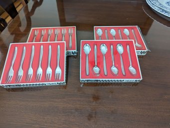 Collection Of 4 Boxes Of Vintage Danish Forks And Spoons By Das Schone Besteck