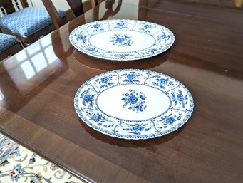Two Oval Ironstone Indie Jonson Bros Serving Plates