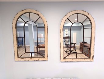 Pair Of Contemporary Window Style Mirrors