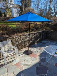 Very Nice Large Blue Patio Umbrella By Elite Shade That Includes The Weighted Stand
