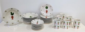 Gibson 'Topiary Rooster' Dinnerware Pieces - 39 Pieces Total
