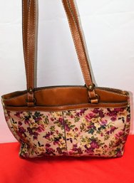 Vintage Patricia Nash Poppy Italian Leather Velvet/Velveteen Lined Handbag