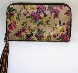 Vintage Patricia Nash Poppy Italian Leather Velvet/Velveteen Lined Wallet