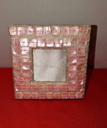 Pink Plastic Shell & Pearl Bead Frame