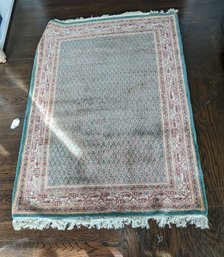 Hand Woven Green Wool Oriental Carpet - Nice Pile