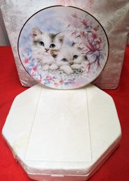 1990's  Danbury Mint, Wedgwood, The Joy Of Kittens Cat Collector Plate By Kayomi - ' Curtain Call'