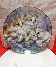 1990'S  Danbury Mint, Wedgwood, The Joy Of Kittens Cat Collector Plate By Kayomi - 'Mischief Makers'