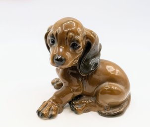 Vintage, G. Kuspert, Rosenthal Germany, Small Dachshund Puppy Sitting Down