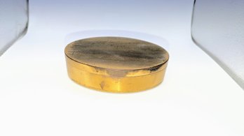 Vintage Oval Brass Velvet Lined Trinket Box