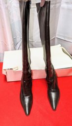 Vintage Manolo Blahnik Dark Brown Mustafapla Jolly Calf Boots - Size 6