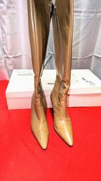 Vintage Manolo Blahnik Tan Massinaba Jolly Calf Boots - Size 6