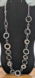 Loft Silver Tone Circle Design Necklace