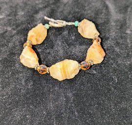 Sterling & Raw Citrine Bracelet