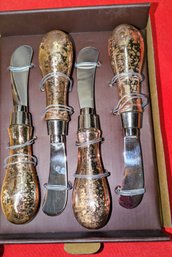 Palm Glass Handle Cheese Spreader Set Of 4