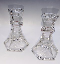 Pair Of Crystal Candlestick Holders