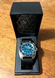 Vostok Amphibia Scuba Dude Diver Watch With Cyan Face Original Box