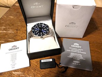 Automatic Orient Watch Calendar Mako Blue Face 200m