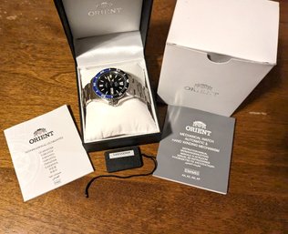 Orient Mako USA 200m Watch With Black Face And Calendar Original Box