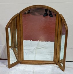 Vintage Trifold Dresser Top Mirror