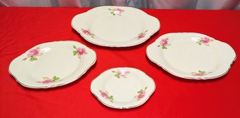 1920's Antique Edwin M. Knowles Semi Vitreous China - 4 Piece Serving Trays Set - Pristine Condition