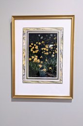 1988 Signed Framed And Matted Photograph Of A Daffodil Field