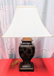 Asian Inspired Wood Lamp With Shade