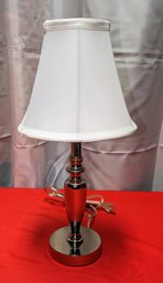 Brushed Chrome Lamp With Bell Shade - 1 Of 2