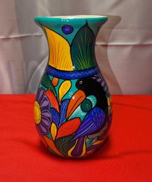 Handmade Mexican Pottery Folk Art Vase