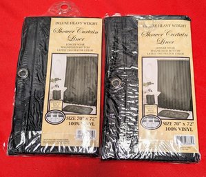 2 Black  Better Home Heavy Duty Vinyl Magnetic Shower Curtain Liners
