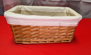 Wicker With Cloth With Plain Liner Storage Basket