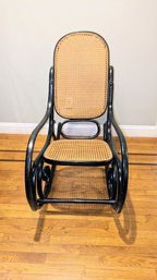 Vintage Bentwood Cane & Wood Rocking Chair