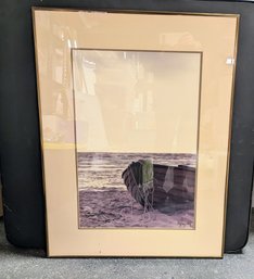 Framed, Matted & Signed Photograph Of A Beached Rowboat Taken & Signed By Wolfgang Dietz