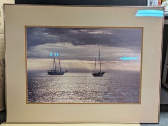 Framed, Matted & Signed Sailboats Photograph, Taken &  Signed By William Plante