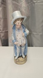 Vintage German Bisque Unsigned Boy In Top Hat Statue