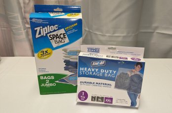 2 Boxes Storage Bags Ziploc Space Bag & Stor-All Storage Bag