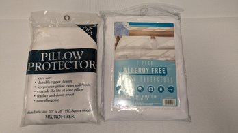 2 Packages Of Standard Size Pillow Protectors - (3 Items In Total)