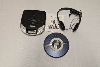 Sony Walkman & RCA Personal CD Player With RCA Headphones