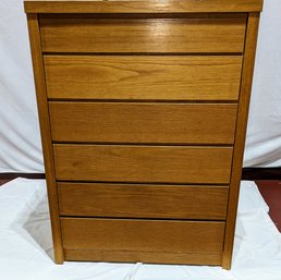 MCM 6 Drawer Oak Finish Highboy Dresser