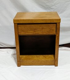 MCM Oak Finish Side Table 1 Of 2