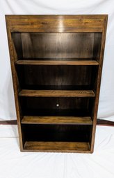 4 Adjustable Shelf Walnut Bookcase With Open Top Box For Plants, Statues, Etc.