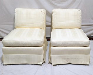 Pair Of White Contemporary Parlor Chairs