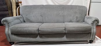 Ashley Gray 3 Seat Sofa With Nail Head Design