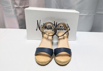 Neiman Marcus Espadrille Sandals - Navy Blue - Size 6