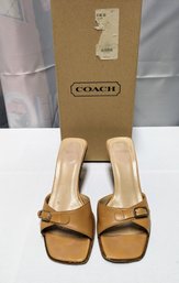 Coach Ladies Camel Colored Slides - Size 5.5