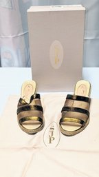 SJP Bronze Mesh Espadrille Slide - Size 6