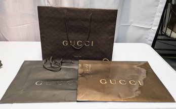 Set Of 3 Larger Authentic Vintage Gucci Shopping Bags