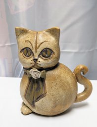 Vintage Hand Carved Cat Statue