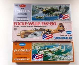 3 Guillow's Plane Model Kits In Box