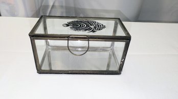 Vintage Glass & Mirrored Bottom Vanity/Trinket Box