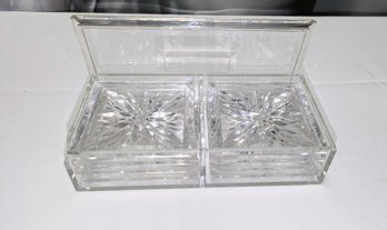 MCM Lucite Coaster With Storage Box  - Set Of 8 Coasters